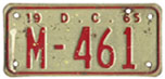 1964 Motorcycle plate no. M-461