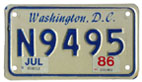 1984 base motorcycle plate no. N9495 validated for 1985 (exp. July 1986)