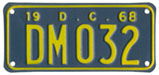 1967 (exp. 3-31-68) motorcycle dealer plate no. DM032