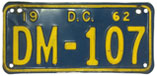 1961 (exp. 3-31-62) motorcycle dealer plate no. DM107