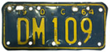 1963 (exp. 3-31-64) motorcycle dealer plate no. DM109
