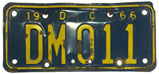 1965 (exp. 3-31-66) motorcycle dealer plate no. DM011
