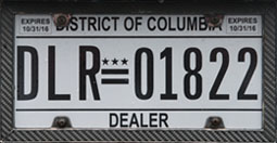 2015 Dealer plate no. 1822