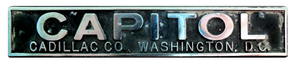 Capitol Cadillac identification plate