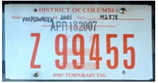 2007 Temporary plate no. Z 99455