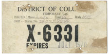 1970 Special Use plate no. X-6331