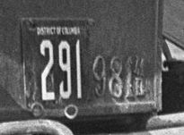 Detail of early District of Columbia and Maryland license plates.