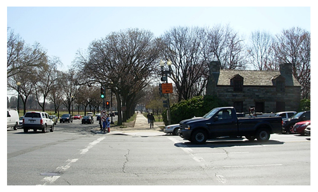 Looking southbound down 17th St. SW at Constitution Ave. NW, March 2008