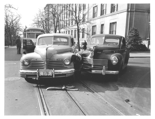 Automobile accident at 18th and F Sts., NW, c.1945