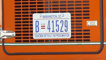 Close-up of D.C. bus plate no. B-41529.
