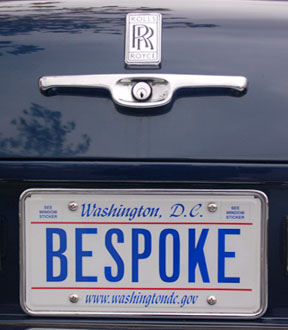 D.C. personalized plate BESPOKE