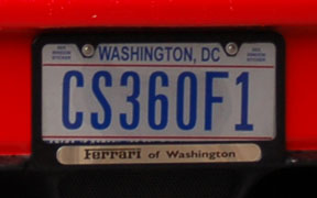 D.C. plate number CS360F1