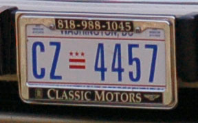 D.C. plate number CZ-4457
