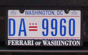 D.C. plate number DA-9960