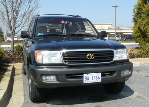 D.C. auto plate no. BA-1466 on a Toyota parked at Dover Downs in Delaware.