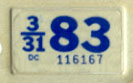 1982 (exp. 3-31-83) sticker, blue on white