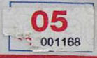 2005 sticker, red on white