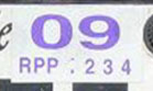 2008 (expires 2009) sticker, purple on white