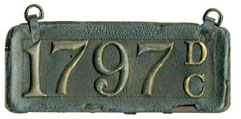 1906 homemade leather plate no. 1797