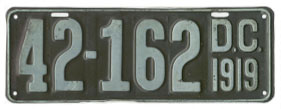 1919 Passenger plate no. 42-162