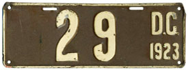 1923 Passenger plate no. 29