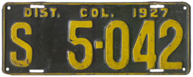 1927 Passenger plate no. S 5-042