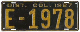 1927 Passenger plate no. E-1978