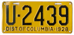 1928 Passenger plate no. U-2439