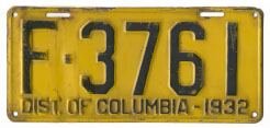1932 Passenger plate no. F-3761