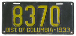 1933 Passenger plate no. 8370