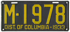 1933 Passenger plate no. M-1978