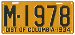 1934 Passenger plate no. M-1978