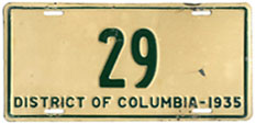 1935 Passenger plate no. 29