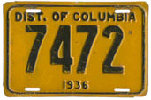 1936 Passenger plate no. 7472
