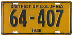 1936 Passenger plate no. 64-407