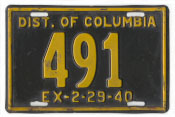 1939 Passenger plate no. 491