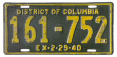 1939 Passenger plate no. 161-752