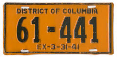 1940 Passenger plate no. 61-441