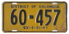 1942 Passenger plate no. 60-457
