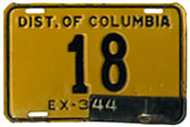 1942 Passenger plate no. 18 validated for 1943