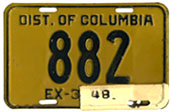 1946 Passenger plate no. 882 validated for 1947