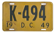 1949 Passenger plate no. K-494
