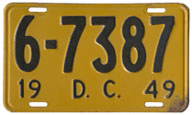 1949 (exp. 3-31-50) Passenger plate no. 67-387
