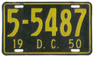 1950 Passenger plate no. 5-5487