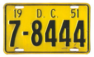1951 Passenger plate no. 7-8444