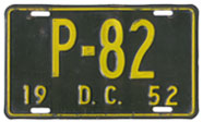 1952 Passenger plate no. P-82