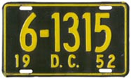 1952 Passenger plate no. 6-1315