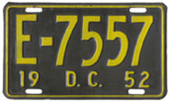 1952 Passenger plate no. E-7557