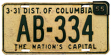 1954 Passenger plate no. AB-334