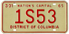 1964 Passenger plate no. 1S53